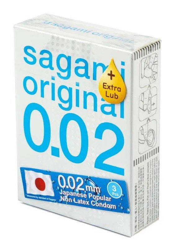 Упаковка Sagami Original 0.02 Extra Lub, 3 шт, фото 4